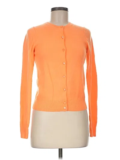 Pre-owned J.crew Collection Cashmere Cardigan Sweater In Orange