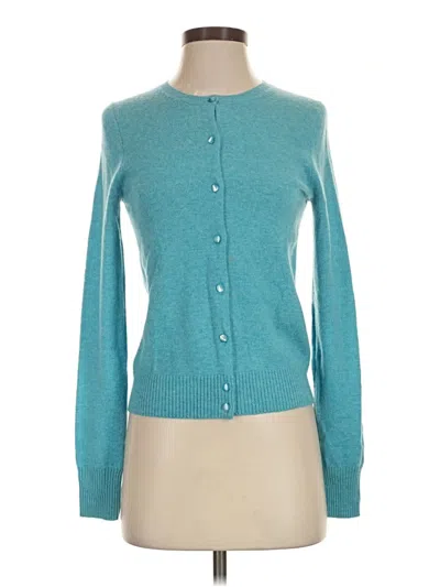 Pre-owned J.crew Collection Cashmere Cardigan Sweater In Teal