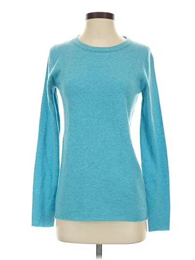 Pre-owned J.crew Collection Cashmere Pullover Sweater In Blue