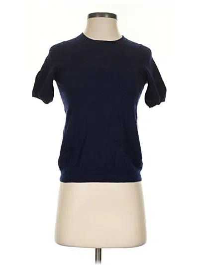 Pre-owned J.crew Collection Cashmere Pullover Sweater In Blue