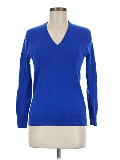 Pre-owned J.crew Collection Cashmere Pullover Sweater In Blue