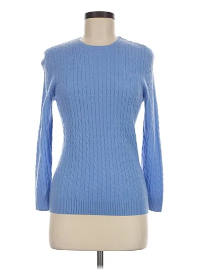 Pre-owned J.crew Collection Cashmere Pullover Sweater In Blue