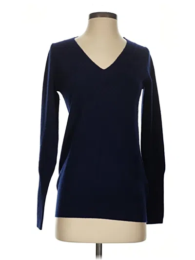Pre-owned J.crew Collection Cashmere Pullover Sweater In Blue
