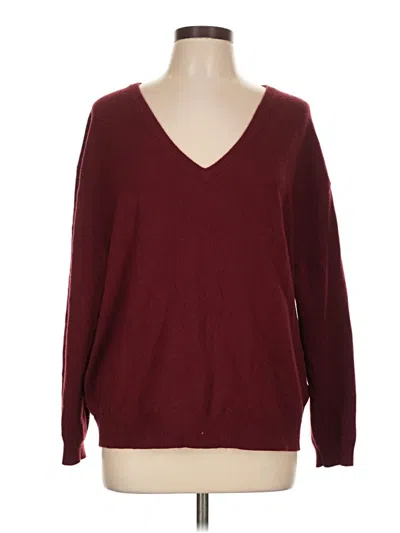 Pre-owned J.crew Collection Cashmere Pullover Sweater In Burgundy
