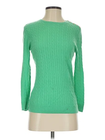 Pre-owned J.crew Collection Cashmere Pullover Sweater In Green