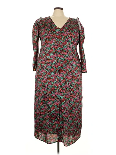 Pre-owned J.crew Collection Casual Dress In Burgundy