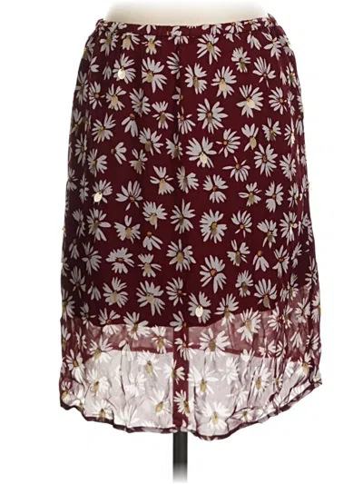 Pre-owned J.crew Collection Casual Skirt In Burgundy