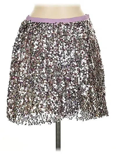 Pre-owned J.crew Collection Casual Skirt In Silver