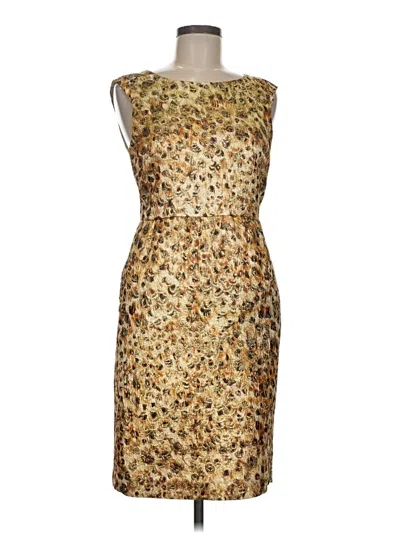 Pre-owned J.crew Collection Cocktail Dress In Gold