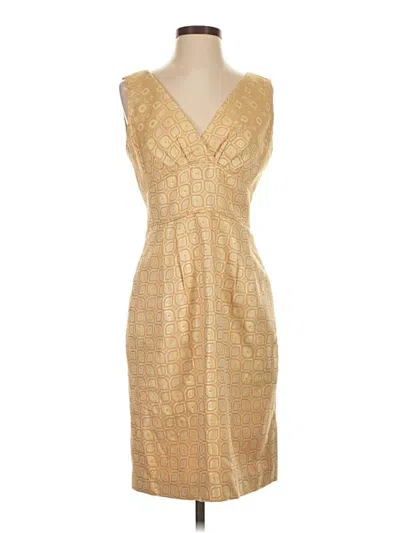 Pre-owned J.crew Collection Cocktail Dress In Gold