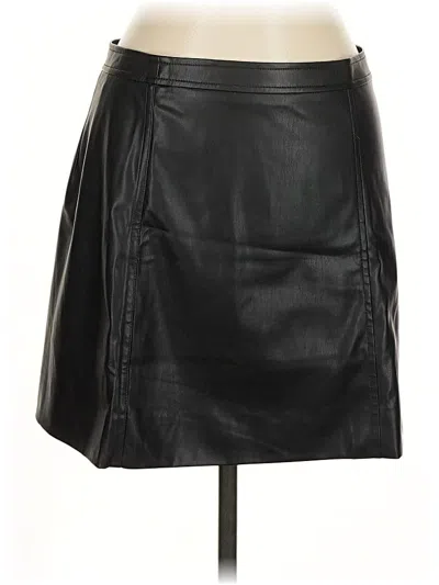 Pre-owned J.crew Collection Faux Leather Skirt In Black