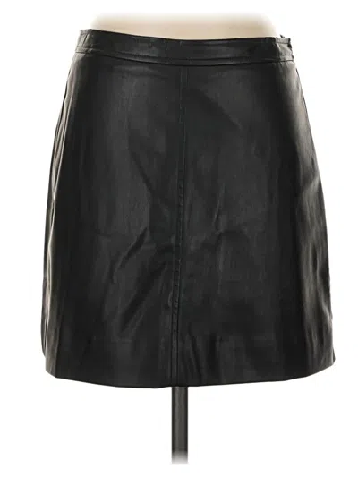 Pre-owned J.crew Collection Faux Leather Skirt In Black