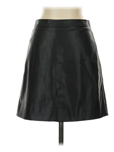 Pre-owned J.crew Collection Faux Leather Skirt In Black