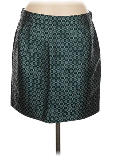 Pre-owned J.crew Collection Faux Leather Skirt In Blue