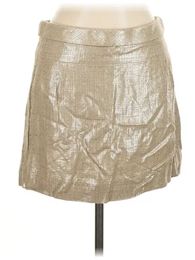 Pre-owned J.crew Collection Faux Leather Skirt In Gold