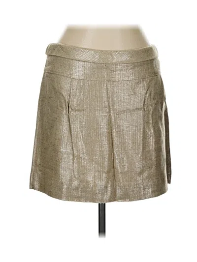 Pre-owned J.crew Collection Faux Leather Skirt In Tan