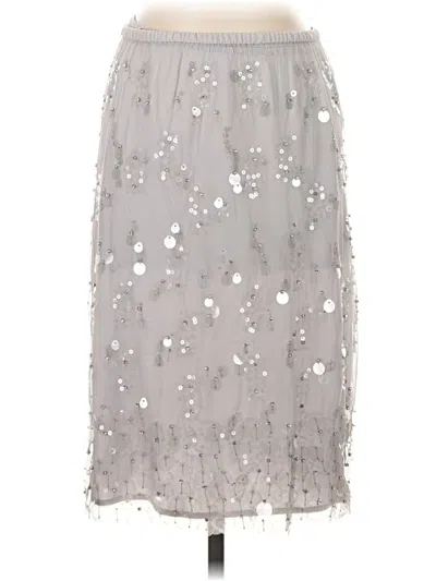 Pre-owned J.crew Collection Formal Skirt In Silver