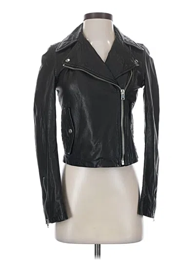 Pre-owned J.crew Collection Leather Jacket In Black
