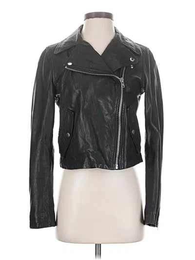 Pre-owned J.crew Collection Leather Jacket In Black