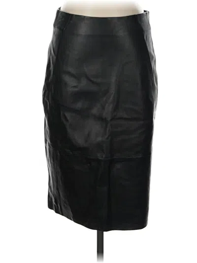 Pre-owned J.crew Collection Leather Skirt In Black