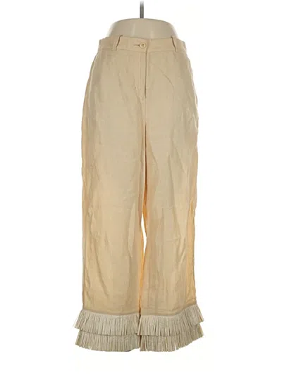Pre-owned J.crew Collection Linen Pants In Tan