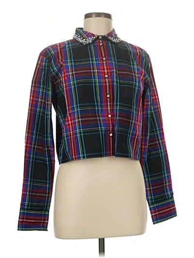 Pre-owned J.crew Collection Long Sleeve Blouse In Black