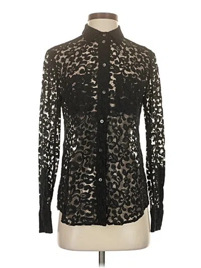 Pre-owned J.crew Collection Long Sleeve Blouse In Black