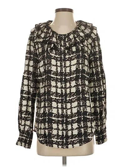 Pre-owned J.crew Collection Long Sleeve Blouse In Black