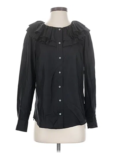 Pre-owned J.crew Collection Long Sleeve Blouse In Black