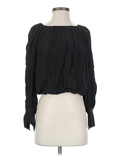Pre-owned J.crew Collection Long Sleeve Blouse In Black