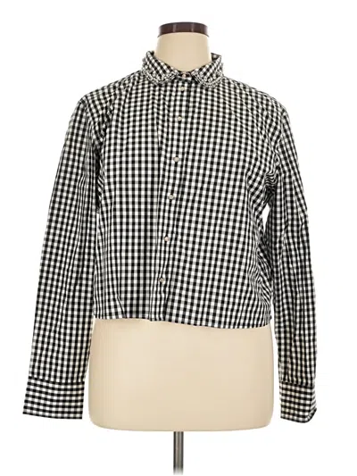 Pre-owned J.crew Collection Long Sleeve Blouse In Black