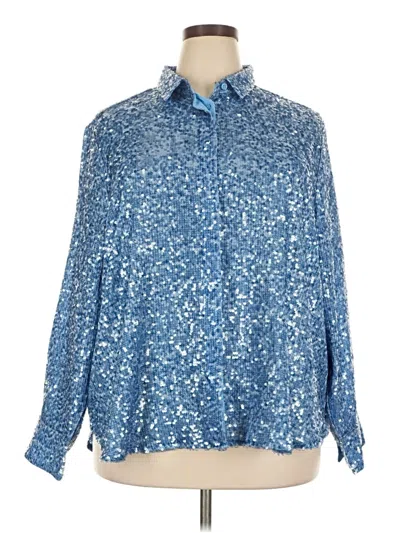J.crew Collection Long Sleeve Blouse In Blue