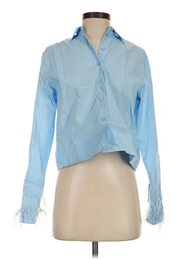 Pre-owned J.crew Collection Long Sleeve Blouse In Blue