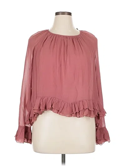 Pre-owned J.crew Collection Long Sleeve Blouse In Pink