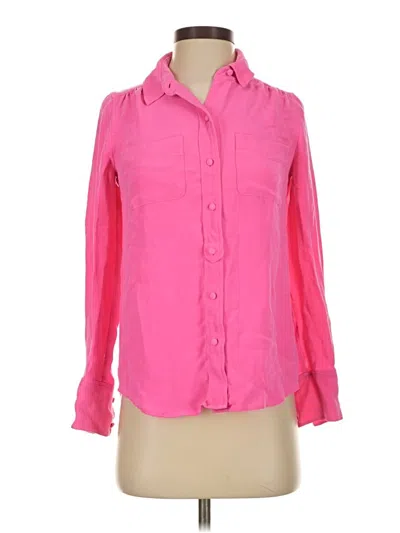 Pre-owned J.crew Collection Long Sleeve Blouse In Pink