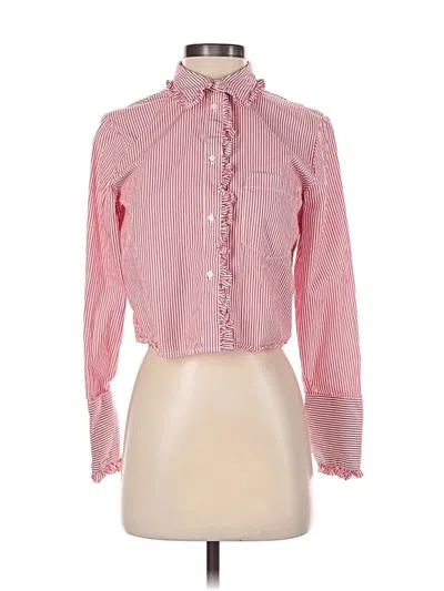 Pre-owned J.crew Collection Long Sleeve Blouse In Pink