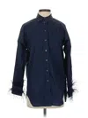 J.crew Collection Long Sleeve Button Down Shirt In Blue