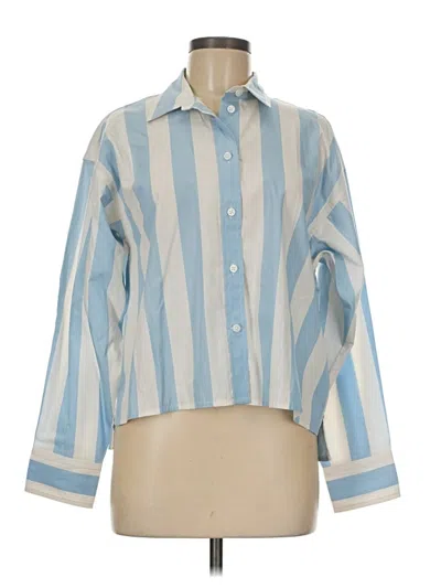 Pre-owned J.crew Collection Long Sleeve Button Down Shirt In Blue