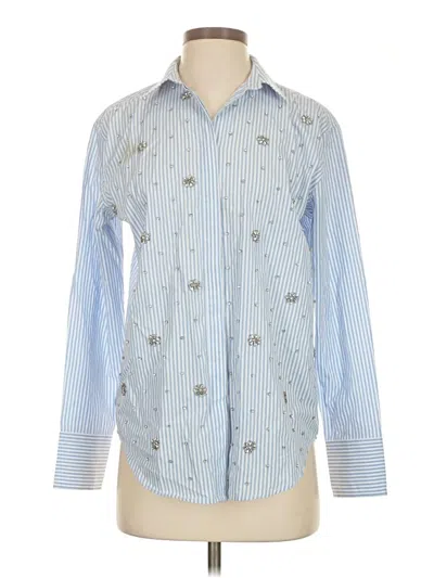 Pre-owned J.crew Collection Long Sleeve Button Down Shirt In Blue