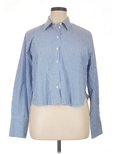 Pre-owned J.crew Collection Long Sleeve Button Down Shirt In Blue