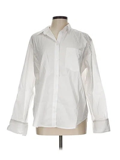 Pre-owned J.crew Collection Long Sleeve Button Down Shirt In White