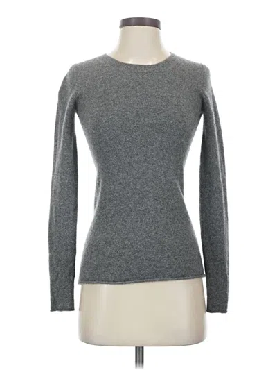Pre-owned J.crew Collection Long Sleeve Top Gray Crew Neck Tops
