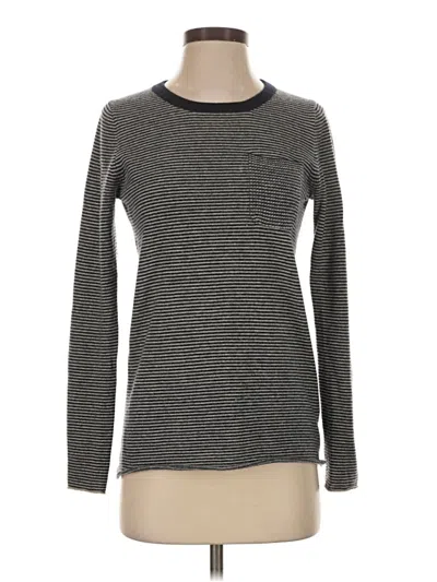 Pre-owned J.crew Collection Long Sleeve Top Gray Crew Neck Tops