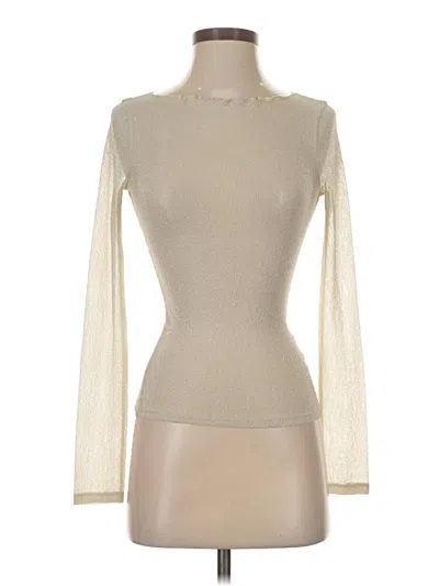 Pre-owned J.crew Collection Long Sleeve Top Ivory Turtleneck Tops