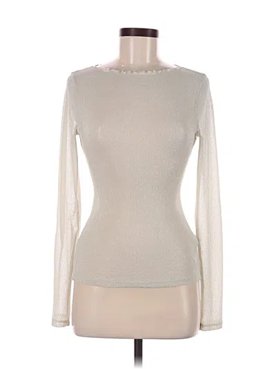 Pre-owned J.crew Collection Long Sleeve Top Ivory Turtleneck Tops In White