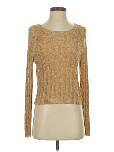 Pre-owned J.crew Collection Long Sleeve Top Tan Boatneck Tops In Brown