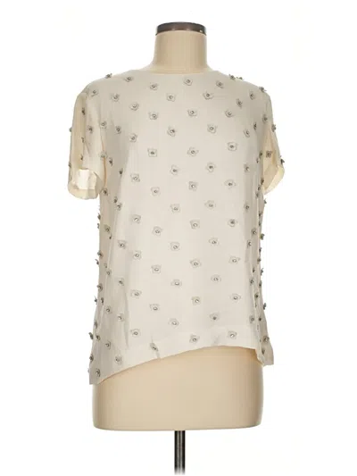 Pre-owned J.crew Collection Short Sleeve Silk Top Ivory One Shoulder Neckline Tops