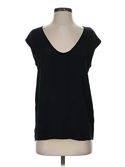 Pre-owned J.crew Collection Short Sleeve Top Black Scoop Neck Tops
