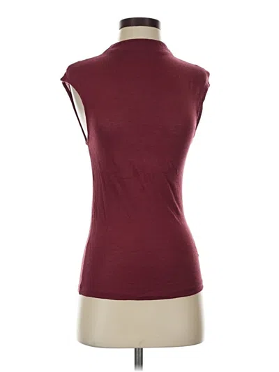 Pre-owned J.crew Collection Short Sleeve Turtleneck In Burgundy
