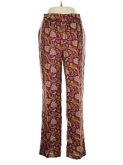 Pre-owned J.crew Collection Silk Pants In Burgundy